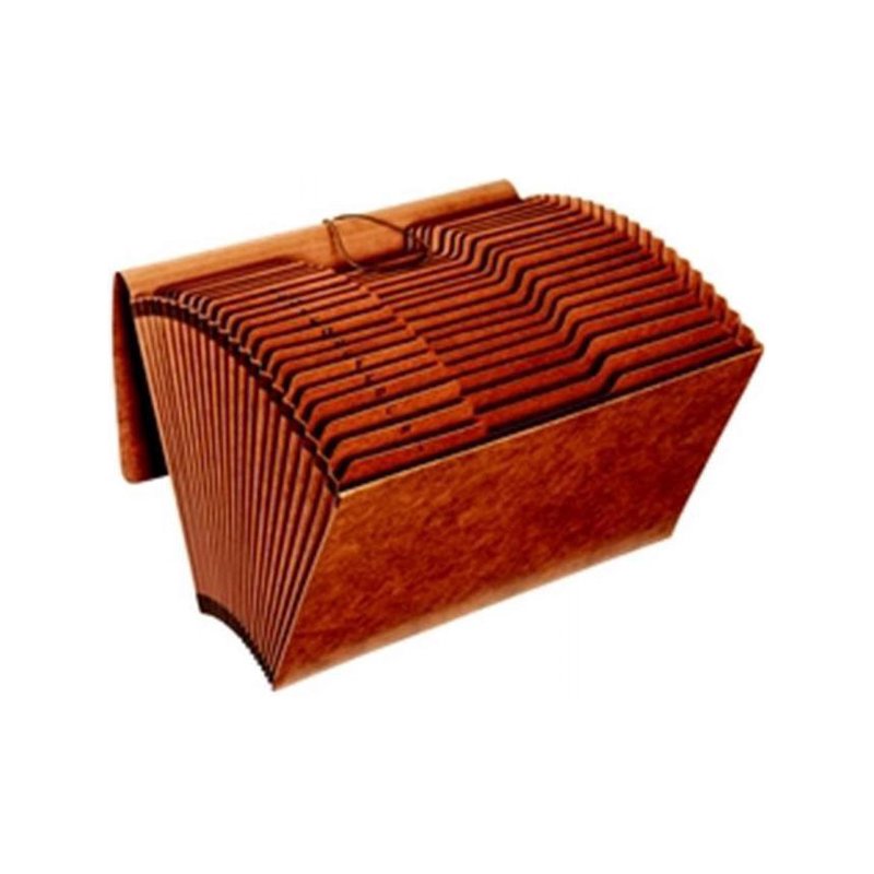 Heavy-Duty Expanding File Organizer with 21 Pockets - Legal Size, Brown