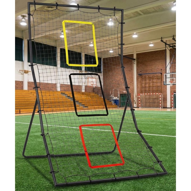 6x4 ft Baseball & Softball Rebounder Net with 3 Target Zones - Pitching and Fielding Practice Equipment