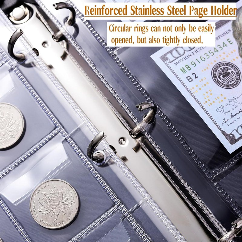 Fireproof Coin Collection Album with 396 Pockets Organizer Storage Case