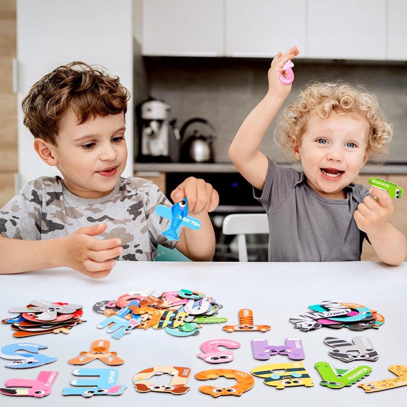 Magnetic Alphabet Letters and Animal Shapes for Toddlers - Educational Kids Toys, 38 Pcs