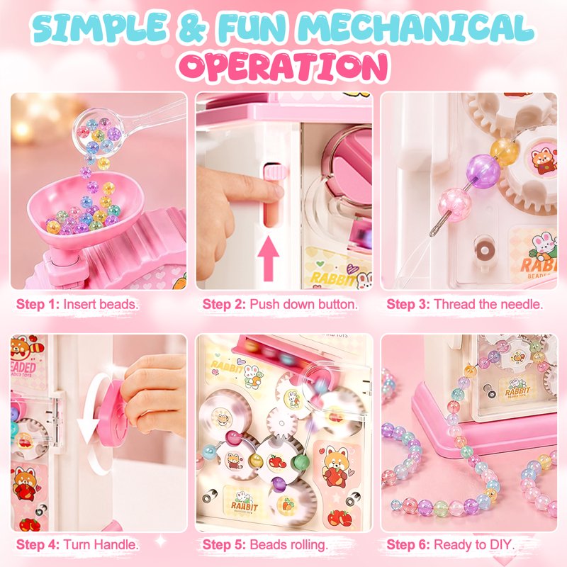 Kids Jewelry Making Kit with Bracelet Maker Machine & Beads - Creative Craft Toy for Ages 3-12