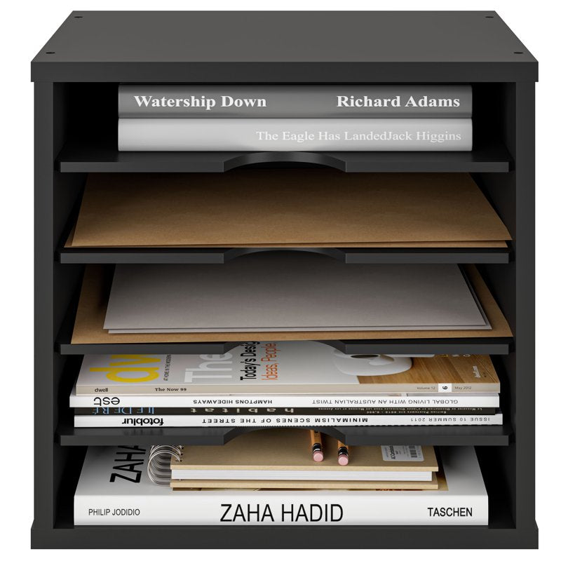 5-Tier Desk File Organizer with Mail Sorter and Storage Compartments