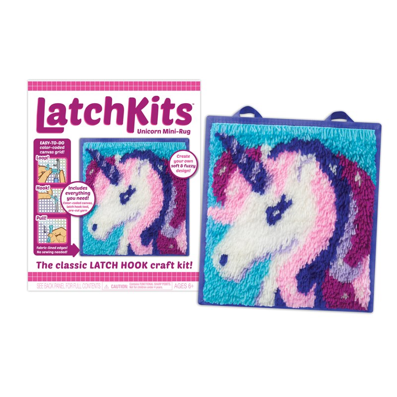 Mini Unicorn Rug Kit - Latch Hook Craft for Kids and Adults