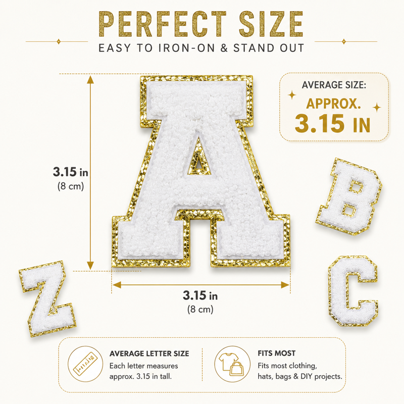 52 Pack Iron On Letter Patches for Clothing DIY Decorations