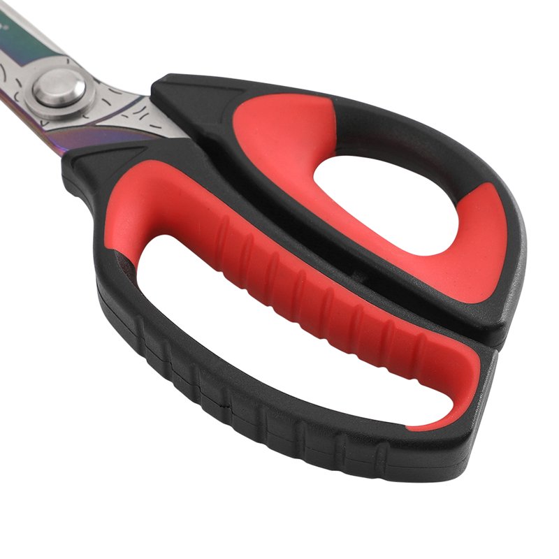 Heavy Duty Fabric & Leather Scissors - Titanium-Coated Blades, Comfort Grip Handles, 10-Inch