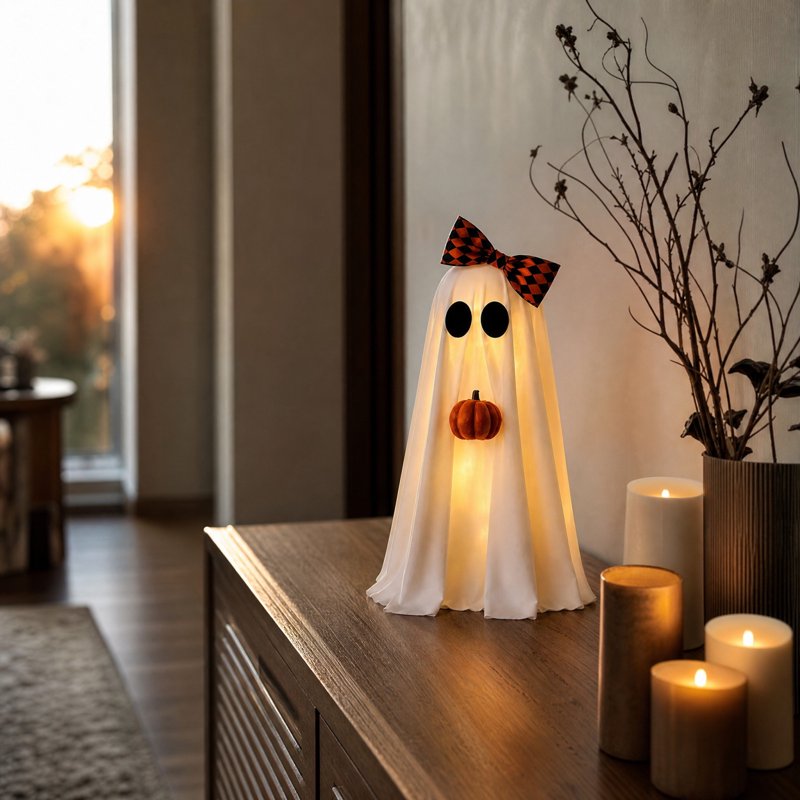 Light Up Ghost Halloween Decorations - Spooky Indoor Tabletop Figurines