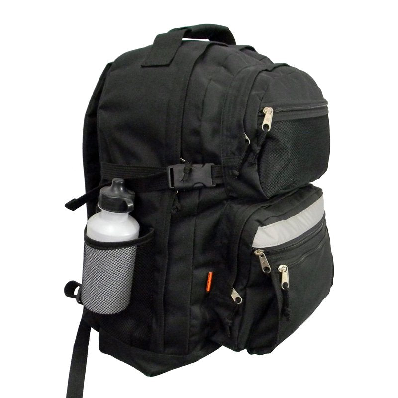 Large Unisex 19-Inch School Backpack with Water Bottle Holder & Pockets