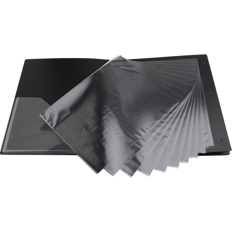 1-Inch Presentation Binder with Internal Pockets and Business Card Holder – Recycled Black Letter Size