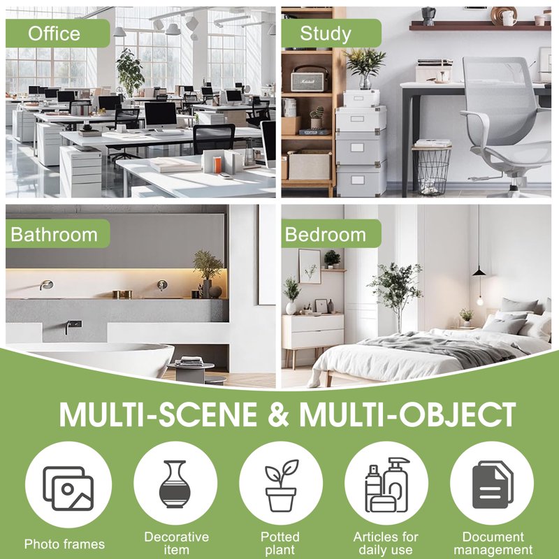3-Tier Adjustable Open Bookcase White Storage Shelves for Home & Office