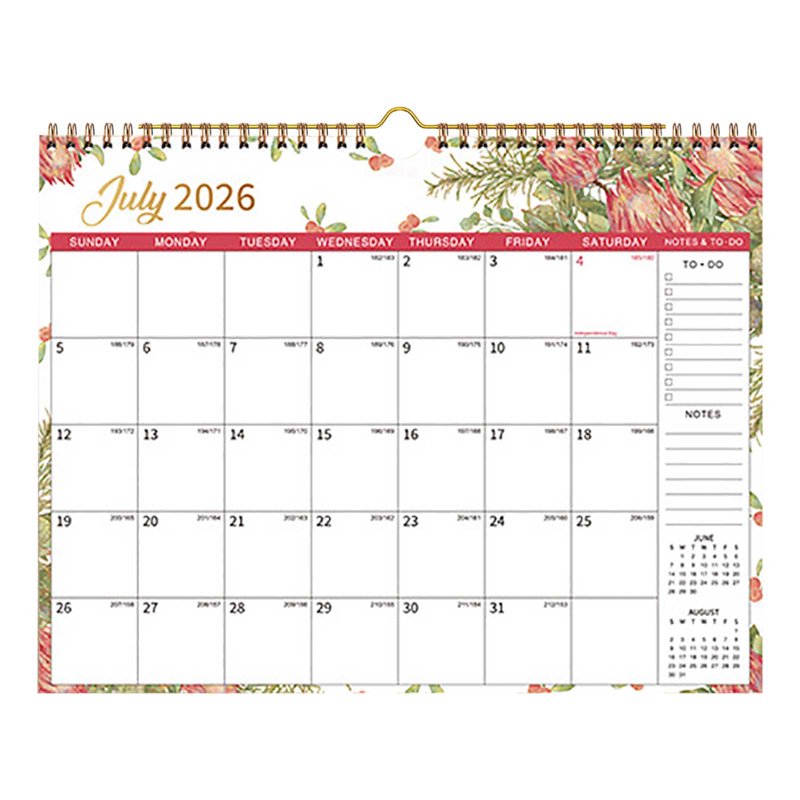 2026-2027 Wall Calendar 18-Month Planner with Holidays & Notes - Thick Paper
