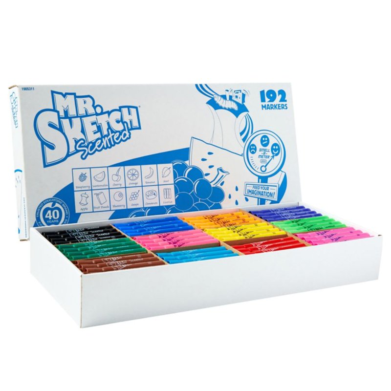 Scented Markers Set - 12 Colors, 192 Count with Vivid Ink & Aromatic Scents
