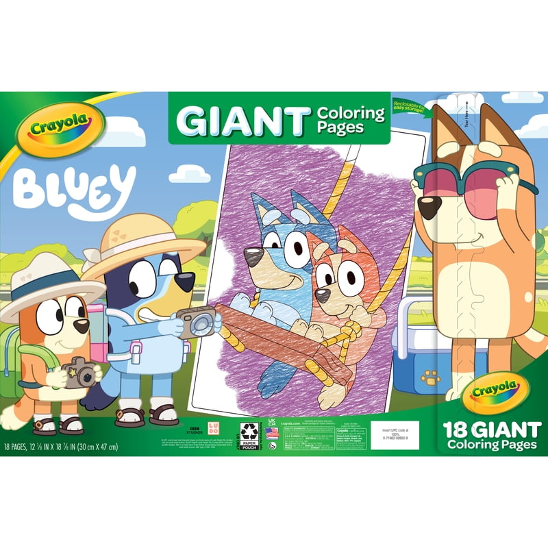 Giant Bluey Coloring Pages Set for Kids - 18 Large Creative Art Sheets