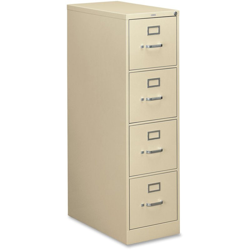 Lockable Vertical Filing Cabinet with 4 Drawers - Putty Steel Office Storage