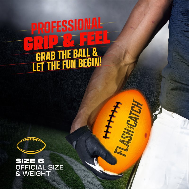 Light-Up Football - Glow-in-the-Dark Outdoor Sports Ball for Kids & Teens