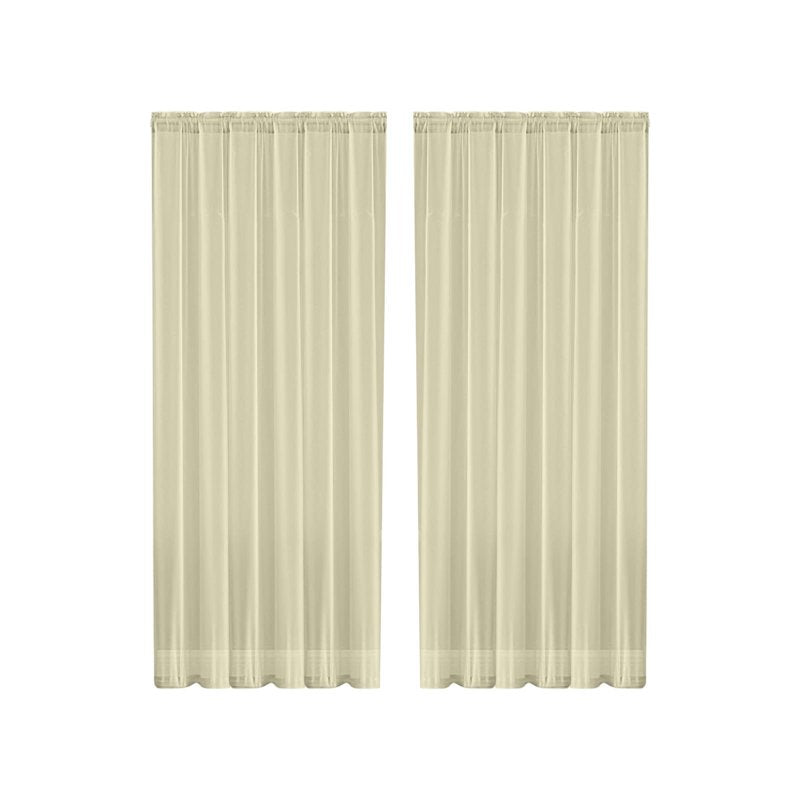 Light Filtering Polyester Window Curtain Panel with Rod Pocket - Semi-Sheer for Living Room & Bedroom