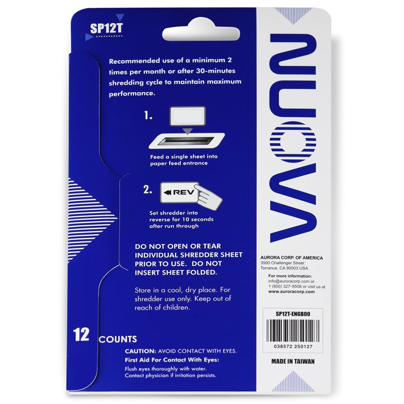 Shredder Sharpening & Lubricant Sheets - 12-Count for All Paper Shredders