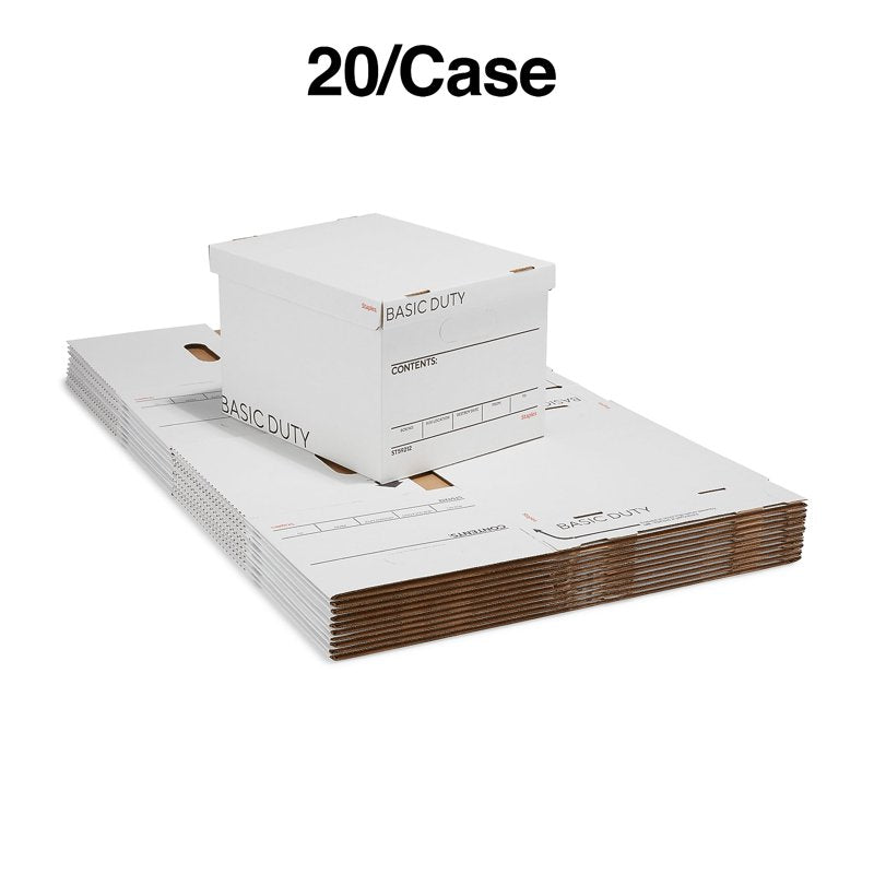 Corrugated File Storage Box with Lift-Off Lid 20 Pack for Letter & Legal Size Documents