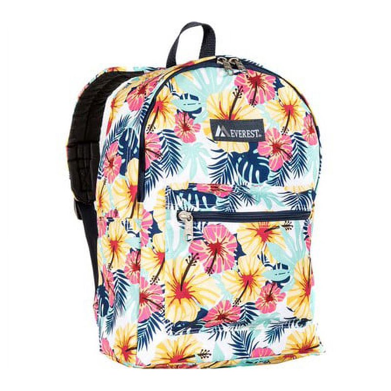 Unisex Tropical Polyester Backpack with Pockets - Multiple Colors