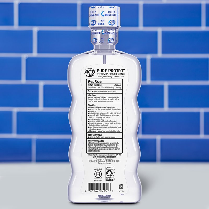 Kids Anticavity Mouthwash with Fluoride - Strawberry Flavor, 16.9 fl oz