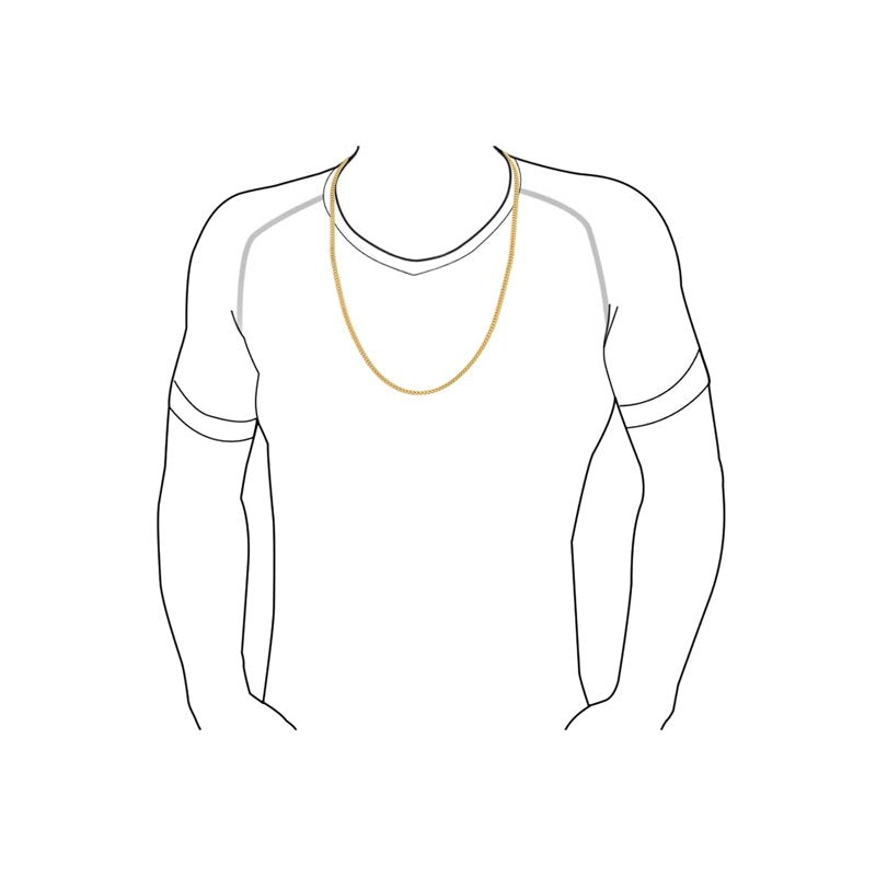Men's 24-Inch Gold-Tone Stainless Steel Curb Chain Necklace - Hypoallergenic & Tarnish-Resistant