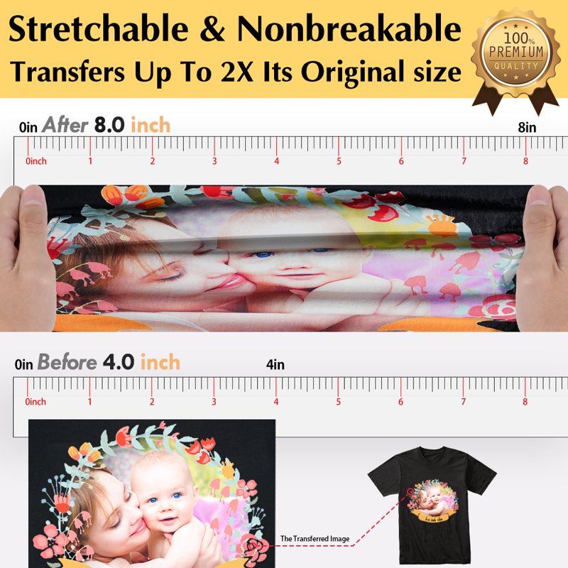 Printable Iron-On Transfer Paper for Dark Fabrics - 20 Sheets for Inkjet Printers