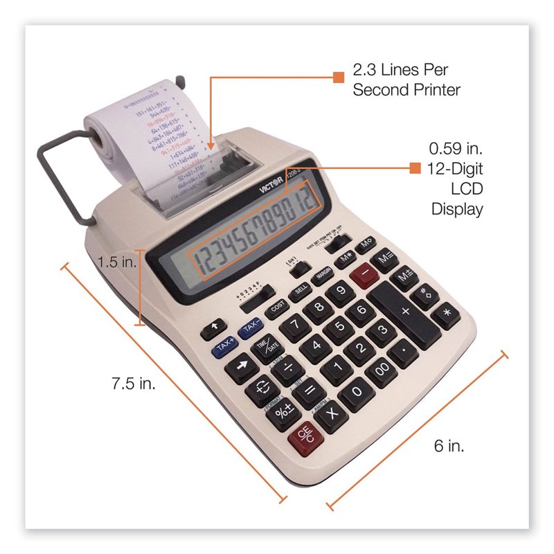 Two-Color Printing Calculator with Large LCD - Office & Home Use