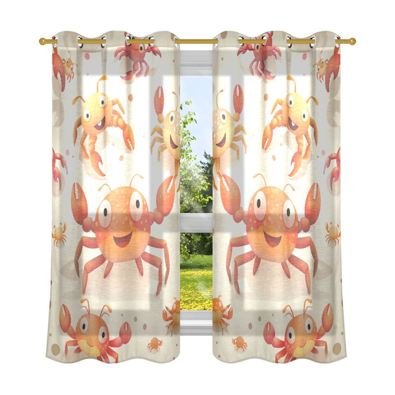 Sheer Curtain Set 2 Panels Light Filtering Window Drapes for Bedroom & Living Room