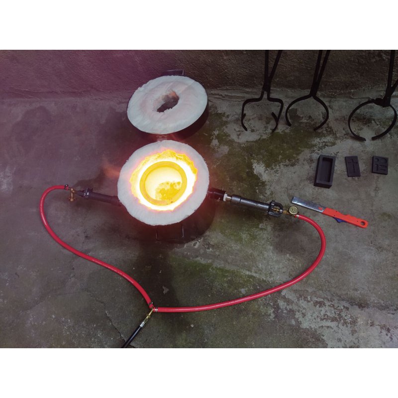 16KG Gas Metal Melting Furnace with Double Burners for Casting & Foundry