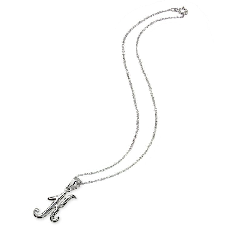 Personalized Sterling Silver Letter Initial Pendant Necklace - Customizable