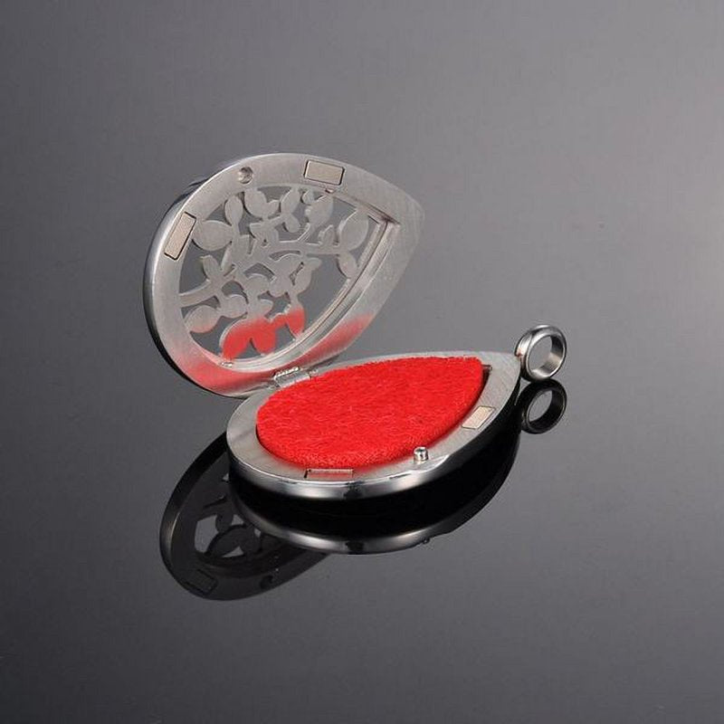 Personalized Aromatherapy Essential Oil Necklace with 12 Pads - Stainless Steel Diffuser Jewelry