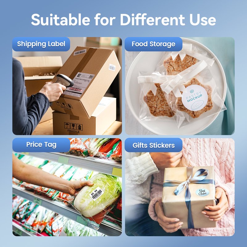 Wireless 4x6 Thermal Shipping Label Printer Bluetooth & USB for Business & Home