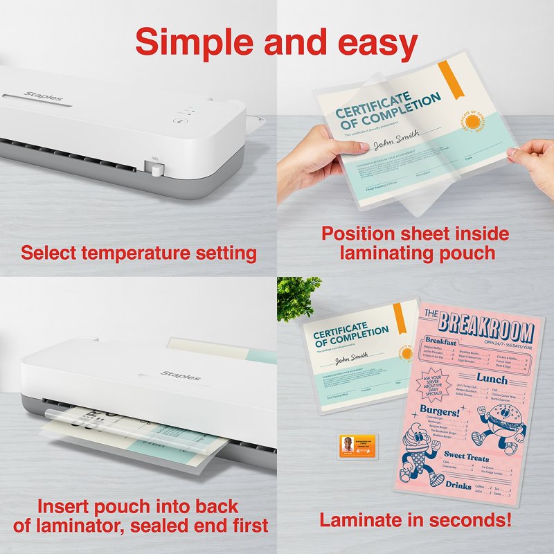 Thermal & Cold Laminator 12.9-Inch Wide Office Laminating Machine