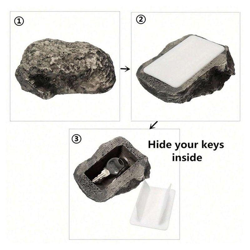 Outdoor Fake Rock Key Hider - Discreet Waterproof Garden Safe for Spare Keys