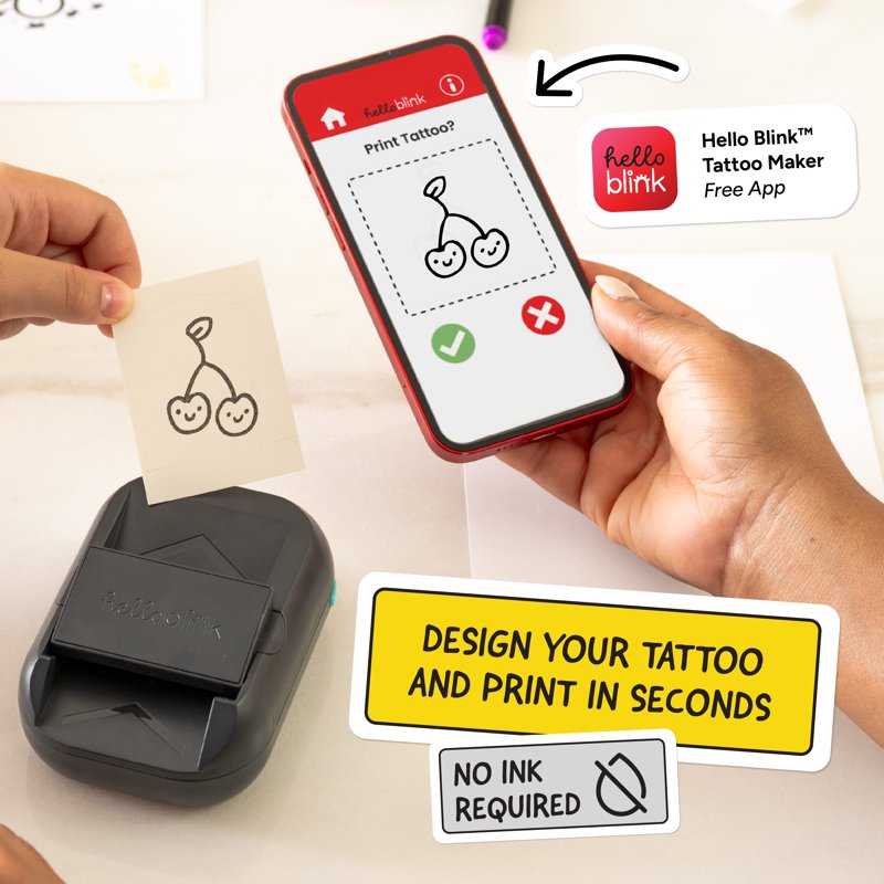 Kids Temporary Tattoo Maker Kit - Design and Print Custom Body Art