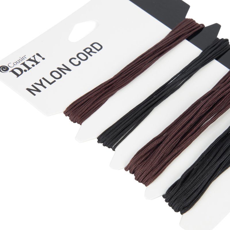 Nylon Jewelry Stringing Cord 36ft Bulk Roll for Beading & Crafting - Black & Brown