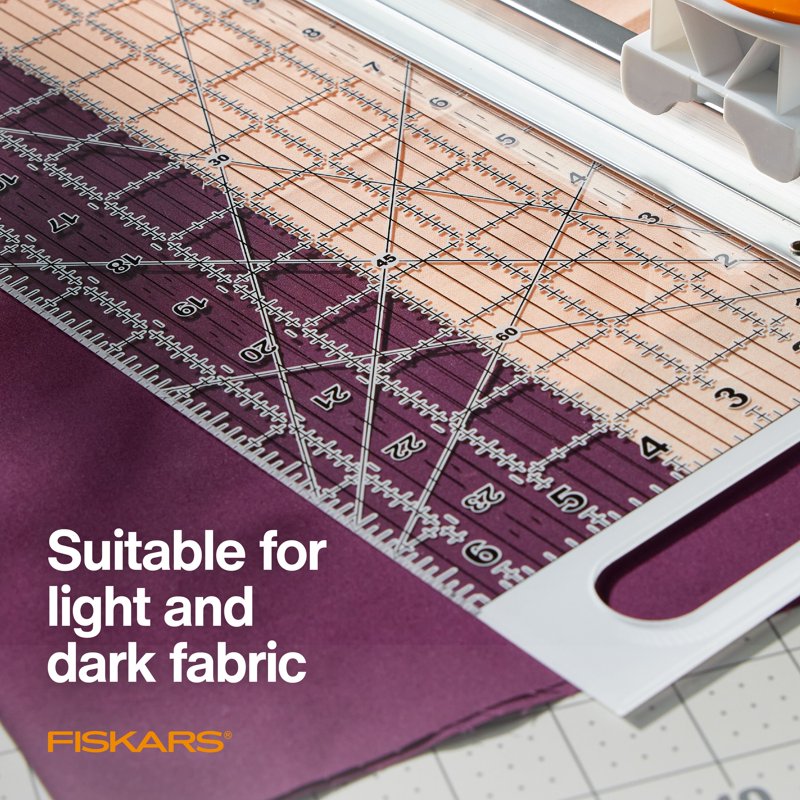 Fiskars Rotary Cutter and Ruler Combo - 24x6 Fabric Cutting Tool for Sewing and Quilting
