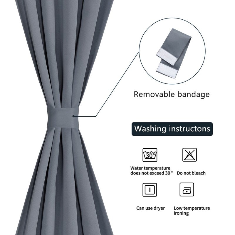 Dark Gray Solid Window Curtain Panel - Blackout Room Darkening 54x72 Inches