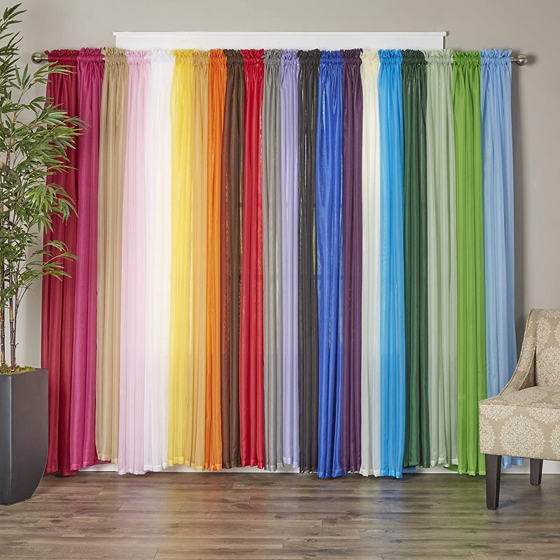 Luxury Sheer Curtain Panels with Rod Pocket - 60 x 84 Inches, Set of 2