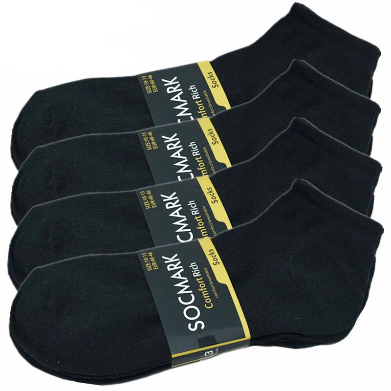 Glory Max 6 Pairs Men's Casual Black Ankle Socks Size 9-11 – Thin Cotton, Stretch