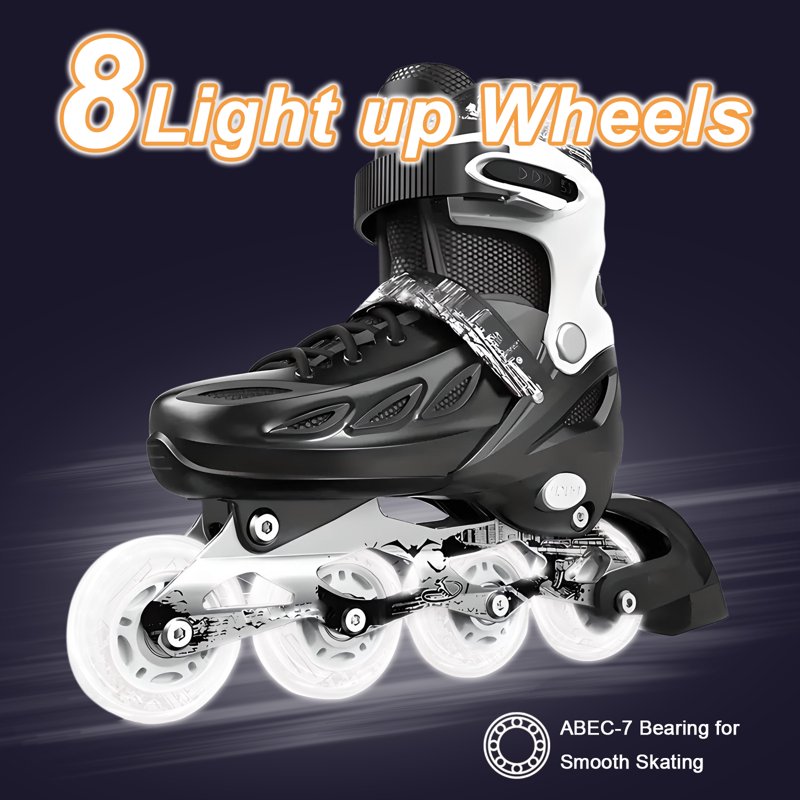 Adjustable Unisex Inline Skates with Light-Up Wheels for Teens & Adults