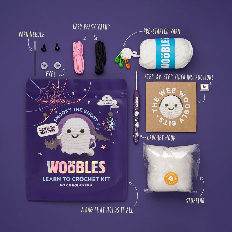 Beginner Crochet Amigurumi Kit - Create Cute Ghosts & Halloween Characters