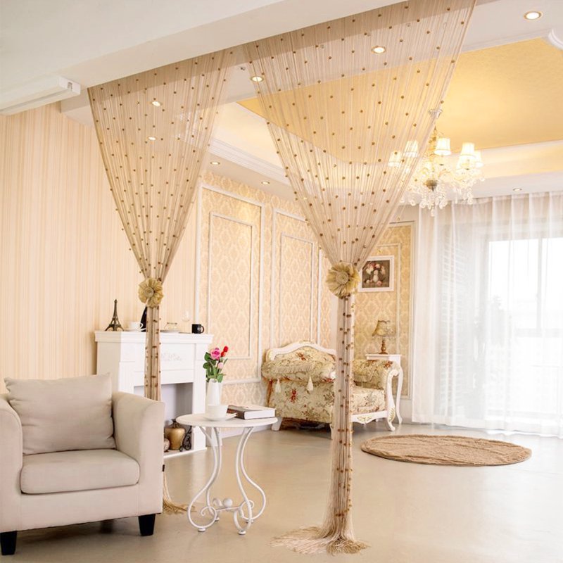 Crystal Beaded String Door Curtain - Room Divider & Window Panel Decor