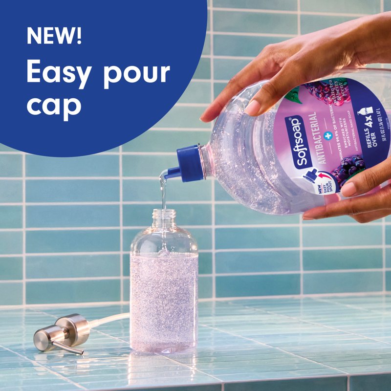 Antibacterial Liquid Hand Soap with Easy Pour Spout - White Tea & Berry Scent