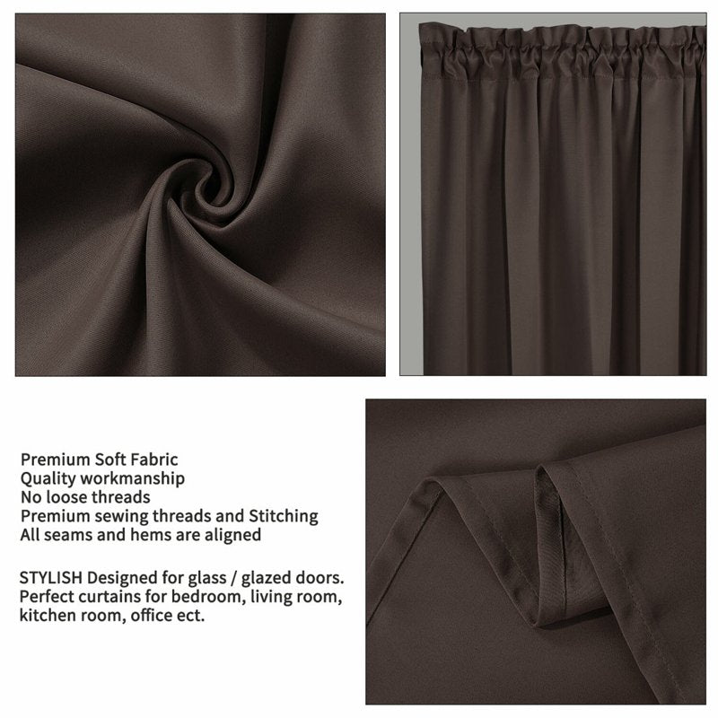 Solid Window Curtain Panel - Blackout Room Darkening Privacy Drapes