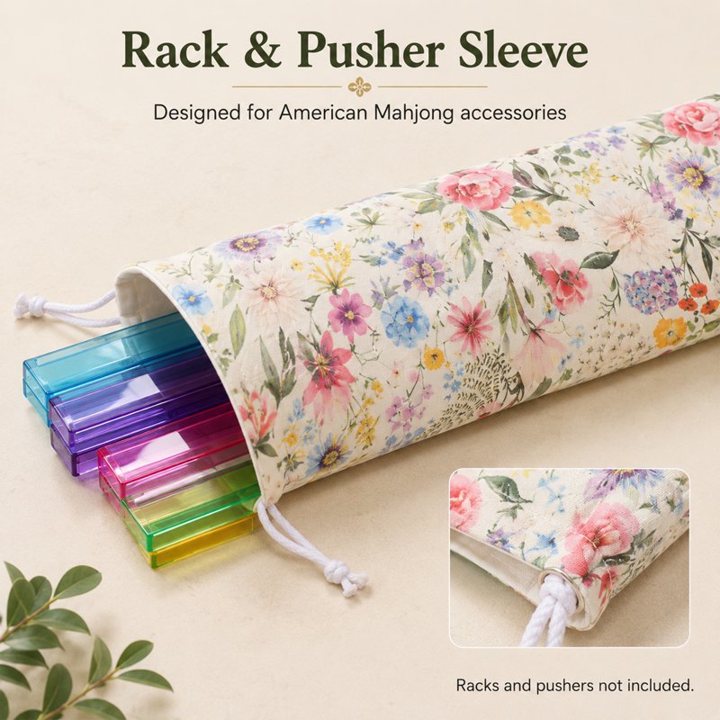 Mahjong Bag Set with Zipper Tile Bag and Rack Sleeve - Oxford Cloth Tote for American Mahjong Accessories