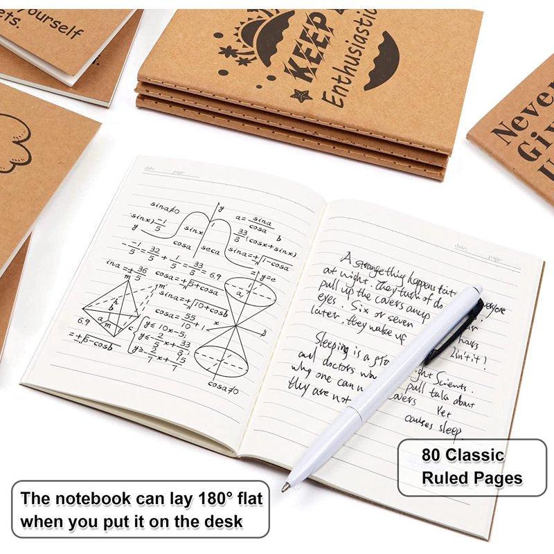 30 Pack Kraft Notebooks with Inspirational Covers - Mini Pocket Journals for School & Daily Use