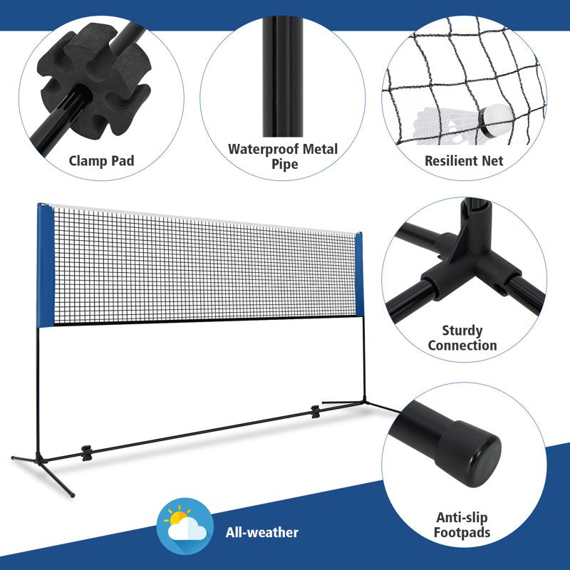 Portable Volleyball Tennis Training Net with Adjustable Height & Carry Bag