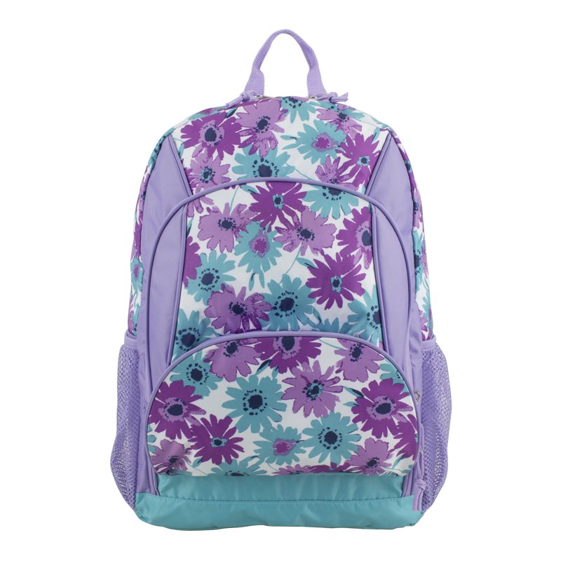 Unisex Spring Floral Triple Pocket Backpack - Spacious School & Gym Bag