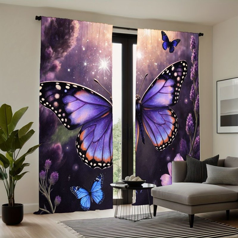 Light Filtering Floral Curtain Panels for Living Room and Bedroom