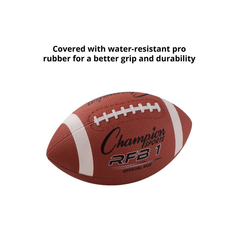 Rubber Football - All Sizes, Durable Water-Resistant Synthetic Cover for Indoor & Outdoor Play